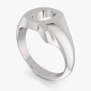 STL file Oval Louis Vuitton logo replica signet ring 3D print