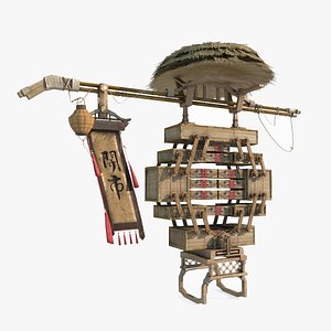 3D Asian Ancient Government Storage Cabinet