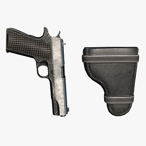 3D model Leg Holster With Gun