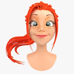 3d model cartoon female head