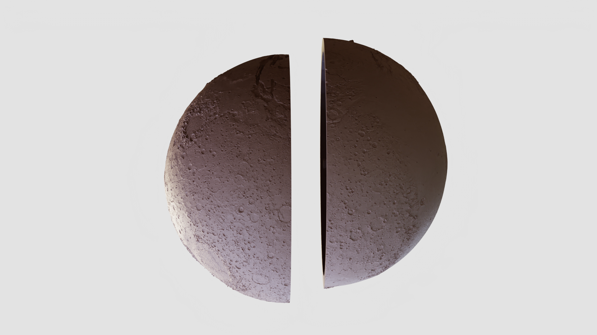 Printable moon - two insertable parts 3D model 3D printable