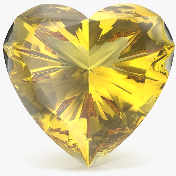 3D model Heart Shape Yellow Sapphire