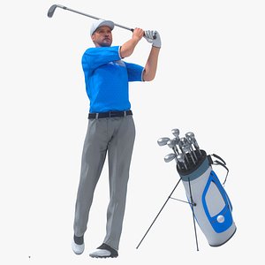 White Golf Player Animated HQ Editorial License