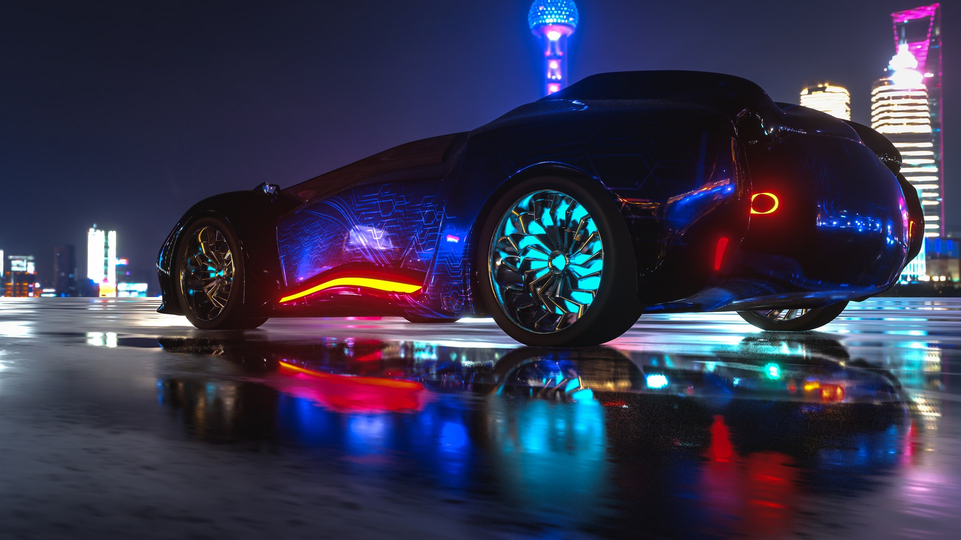 3D Avax Cyberpunk Car Model TurboSquid 1582181