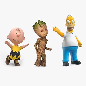 Rigged Movie and Television Characters Collection 3D model