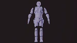 3D Futuristic Combat Exo-Suit Tactical Armor Concept Design