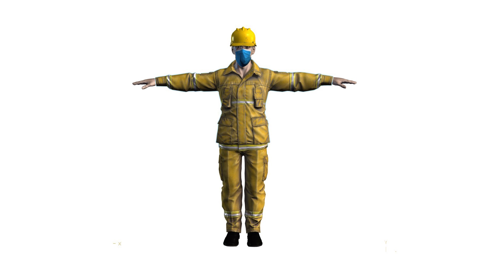 3D Man firefighter with mask model - TurboSquid 1902354