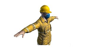 Man firefighter with mask