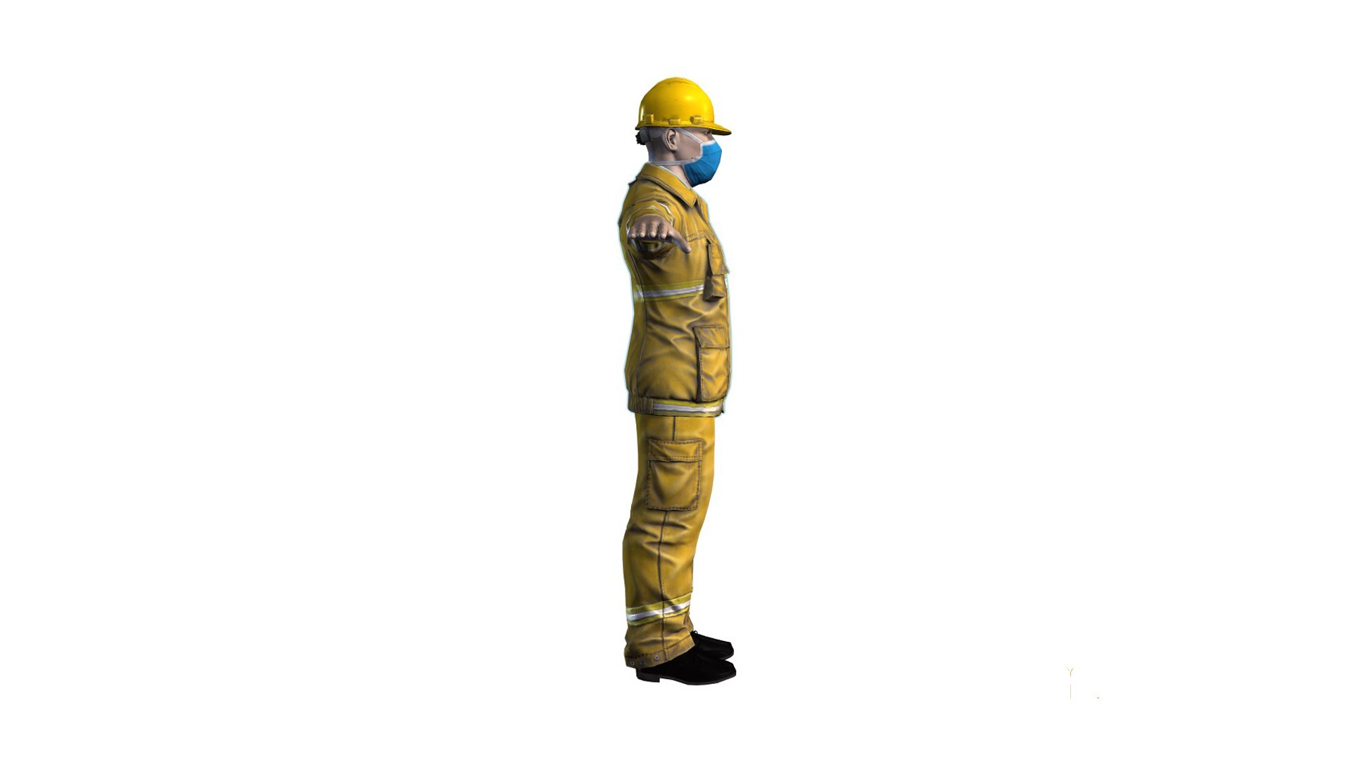 3D Man firefighter with mask model - TurboSquid 1902354