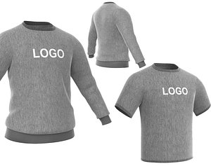 Sweatshirt T-Shirt Cloth Mockup 3D model