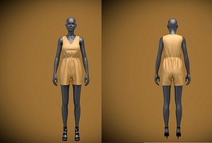 jumpsuit shorts on female mannequin 0