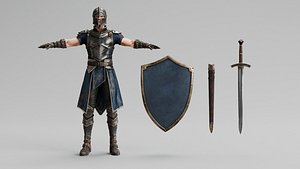3D Knight Warrior - Rigged - PBR