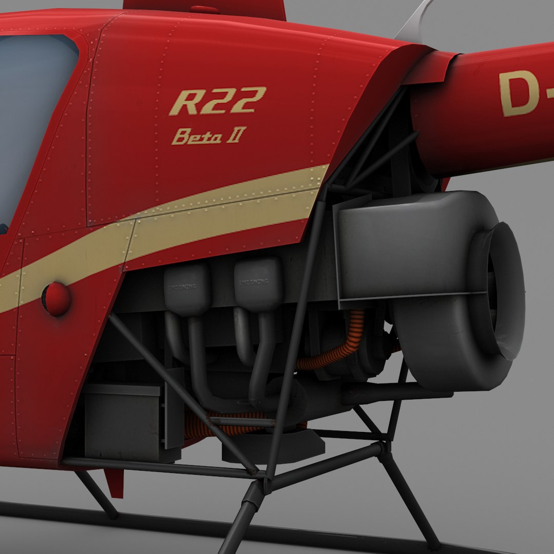 3dsmax Low-poly Robinson R22