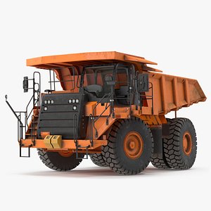 Off Highway Dump Truck Dirty Rigged for Cinema 4D model
