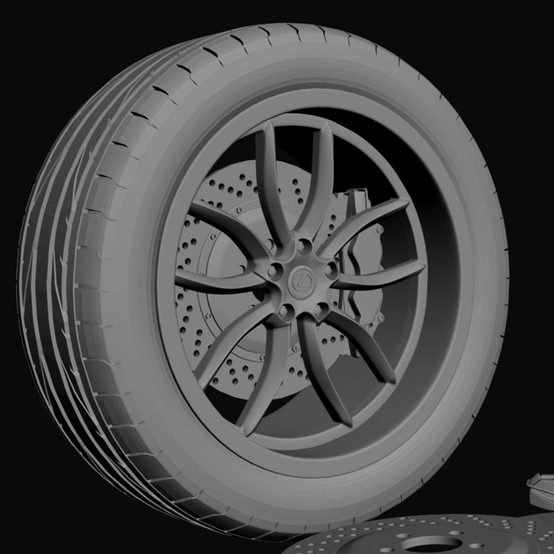 lexus rim tyre 3d model