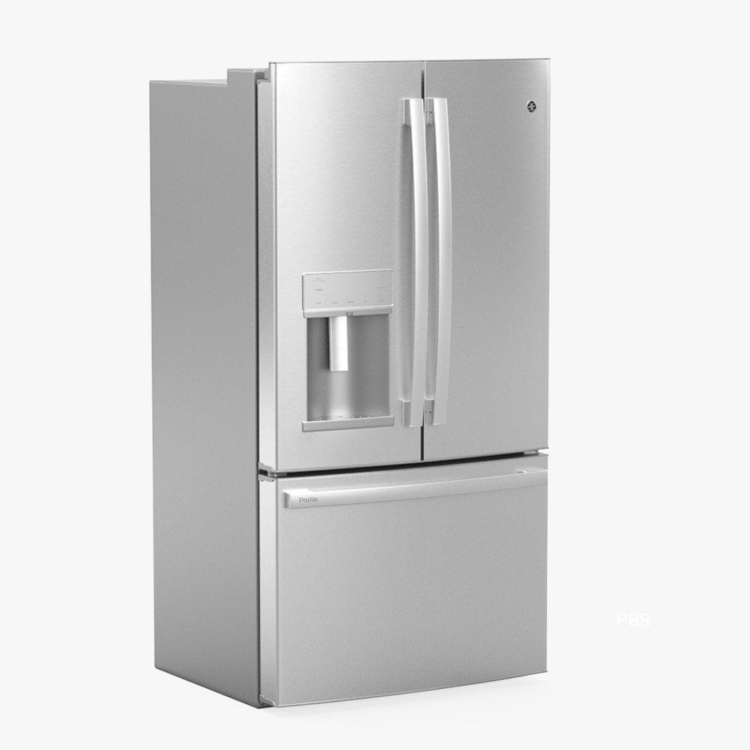3D GE Profile FrenchDoor Refrigerator PYE22KYNFS TurboSquid 2087845
