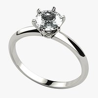 Single 6mm Diamond High Jewelry Gold Ring