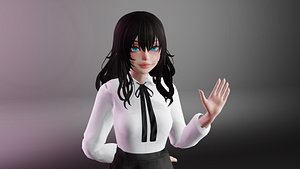 E-woman 3d model rigged