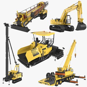 Heavy Construction Machinery Equipment Industrial 5 in 1 vol 4 3D