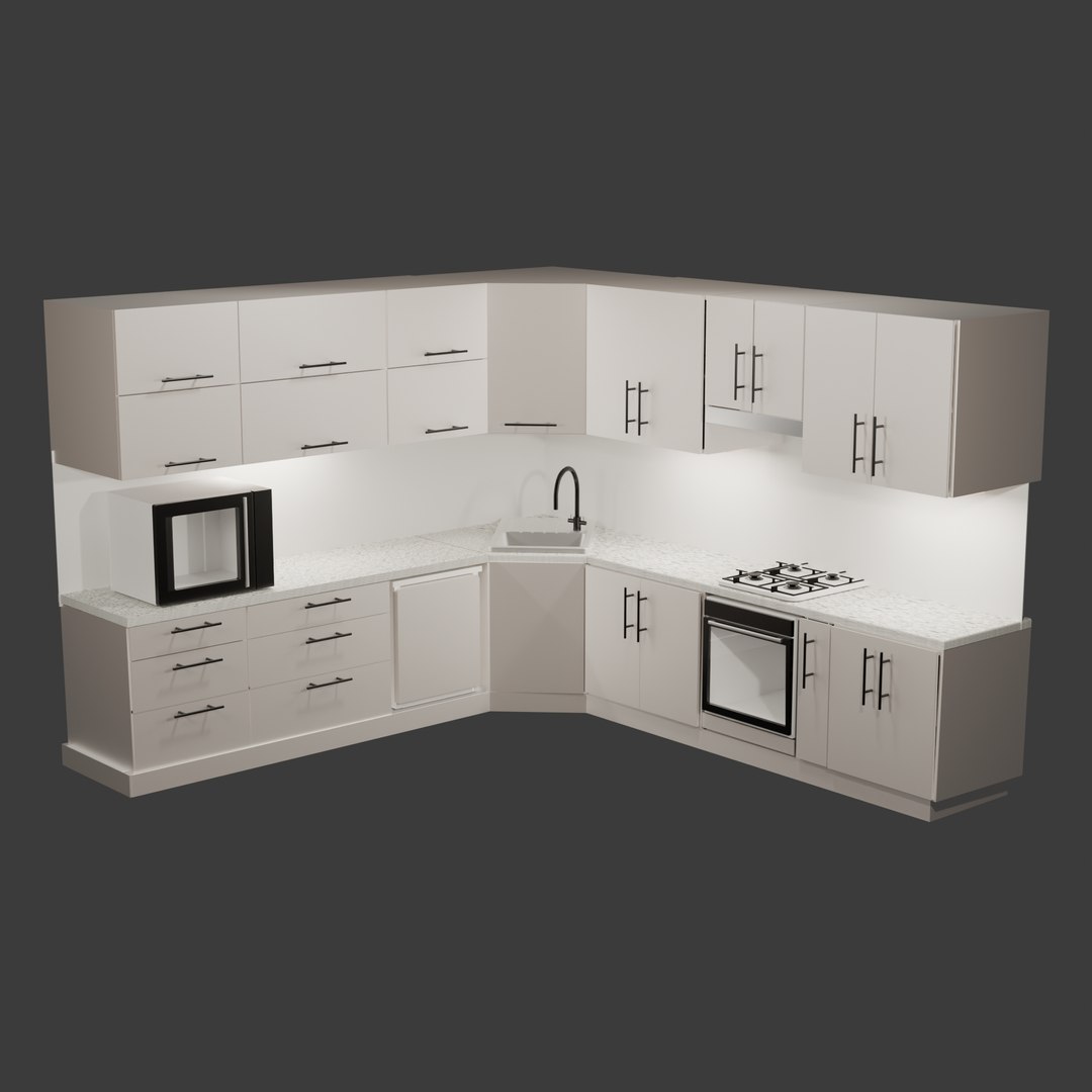 3D Modular Kitchen Furniture Set - TurboSquid 2511749