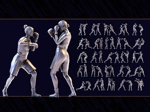 3D model Boxer Woman Set03-mb