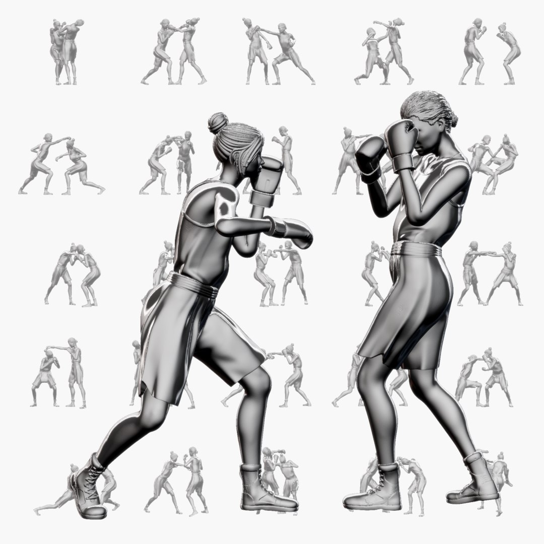 3D Model Boxer Woman Set03-mb - TurboSquid 2338245