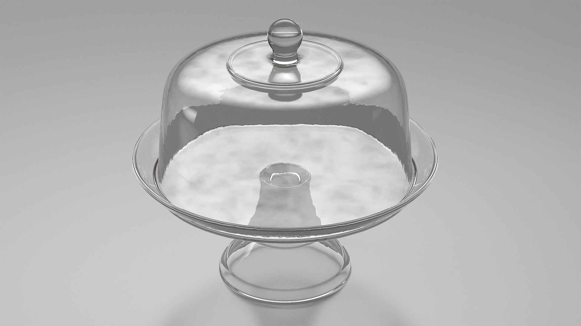 Cake Stand Glass with Dome 3D model preview