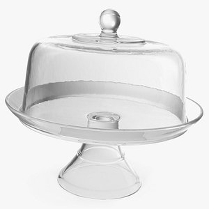 3D glass cake stand dome