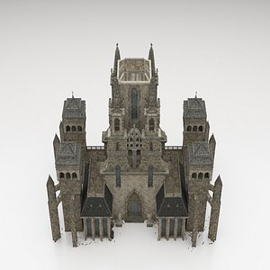3D Medieval Gothic Castle 3D Model-3 model