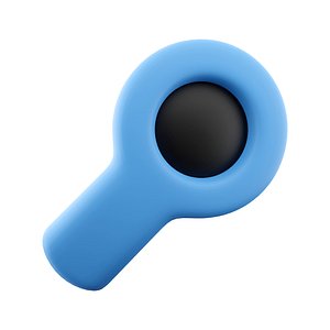 blue magnifying glass icon 3D model