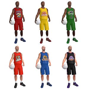 Basketball Players LOD1 Rigged