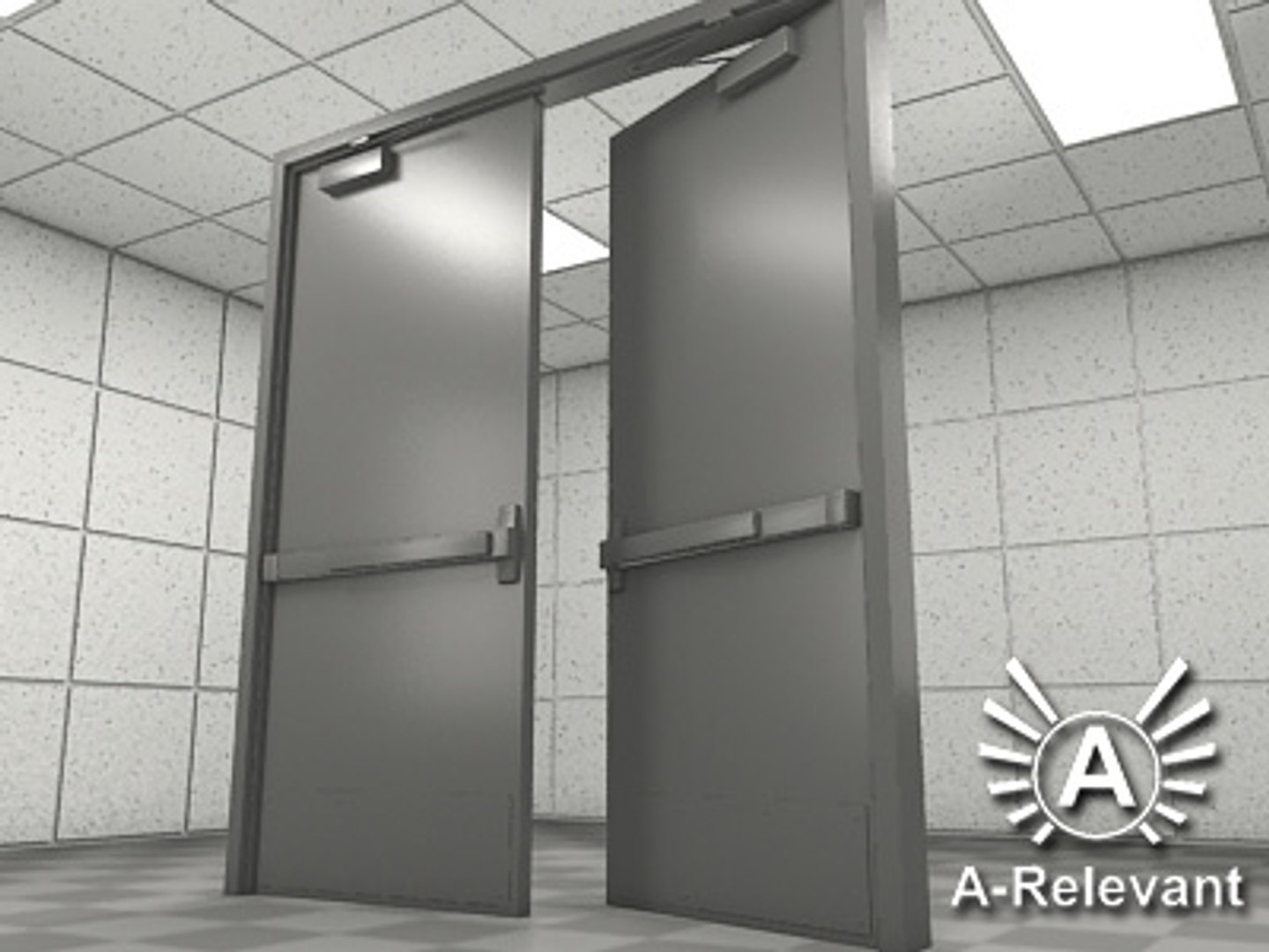 rigged double door - 3d model