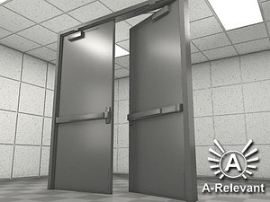 Double Door 1 NoMat - RIGGED - detailed double door model - 3ds max2010