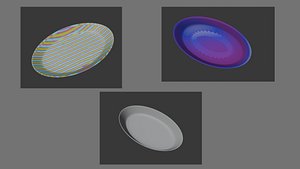 3D oval Bowl Set model