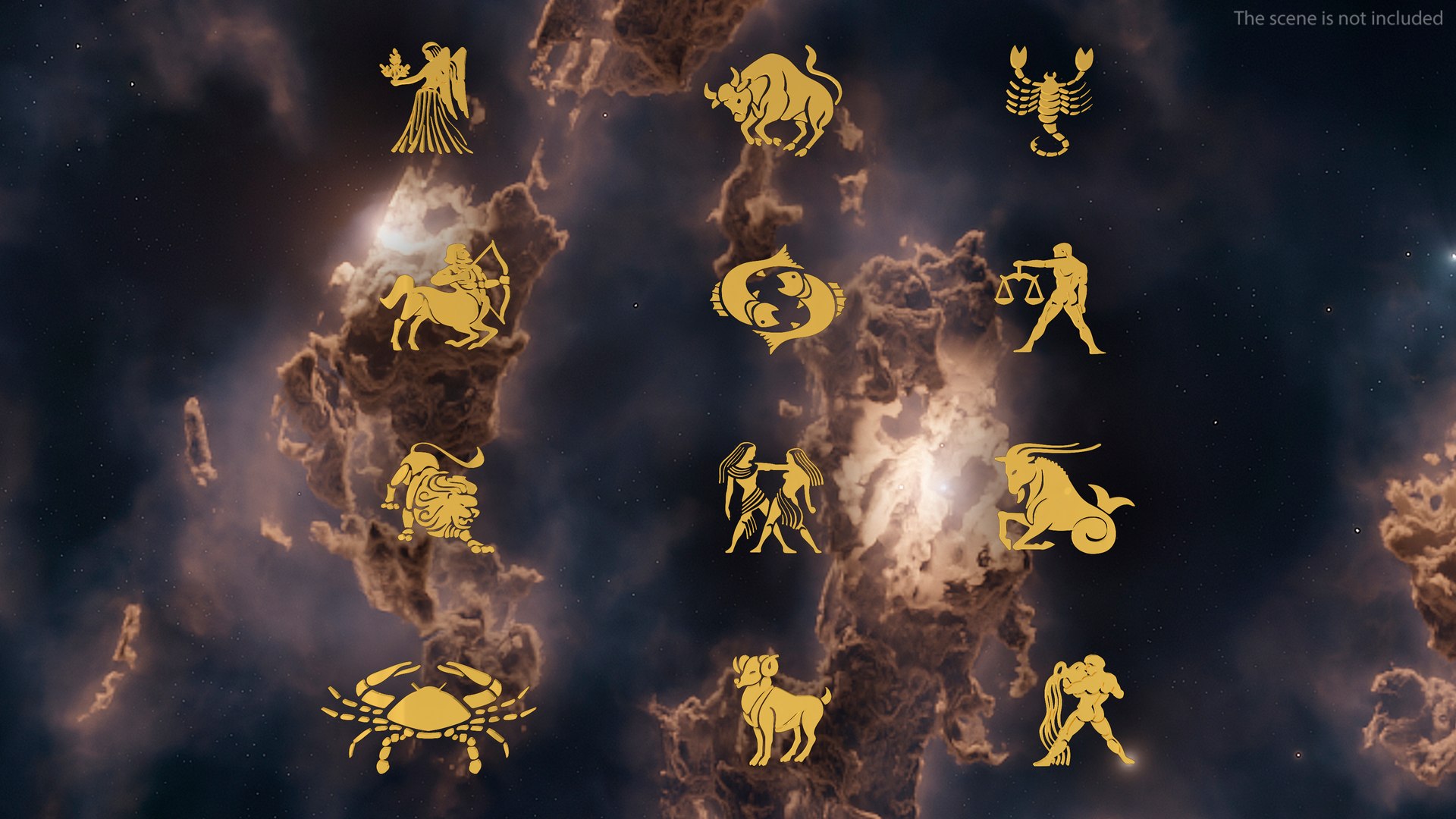 Golden Zodiac Signs2 3D model preview