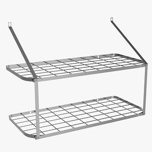 3D Kitchen Pan Pot Rack Wall Mounted Silver