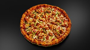 Hot And Cheesy Chicken Pizza 3D model