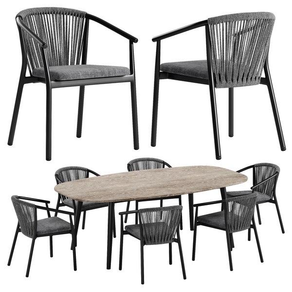 Modello 3D Varaschin Smart sedia Ellisse set tavolo TurboSquid