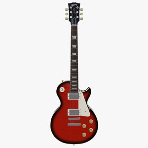 3D Gibson Les Paul Redburst Finish Electric Guitar