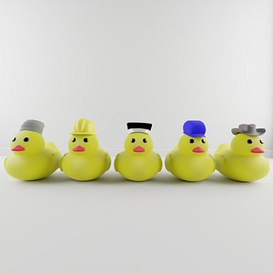 3D Rubber Duck With Hat Collection