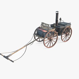 3D Old style vehicle steam carriage