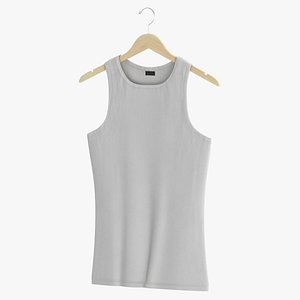 3D Sleeveless Hanging Female Type 02 Blank White and Branded Heather model
