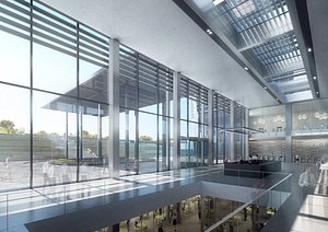3D Corporate Tower Entrance Hall Environment