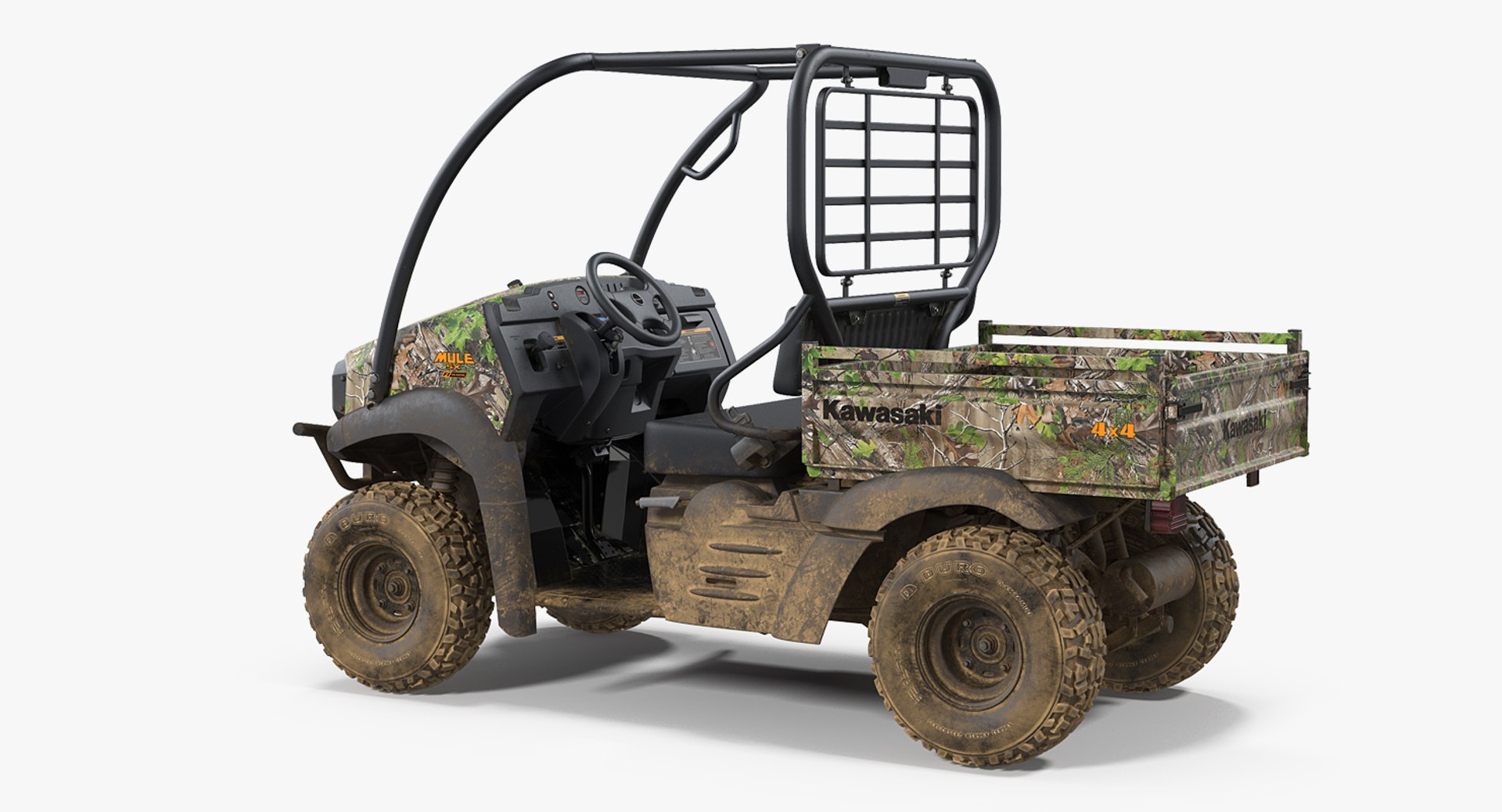 2019 Camo Dirty Kawasaki Mule SX 4x4 3D Model 3D model preview