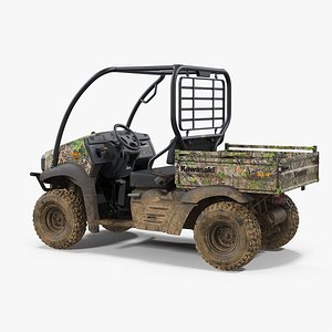2019 Camo Dirty Kawasaki Mule SX 4x4 3D Model