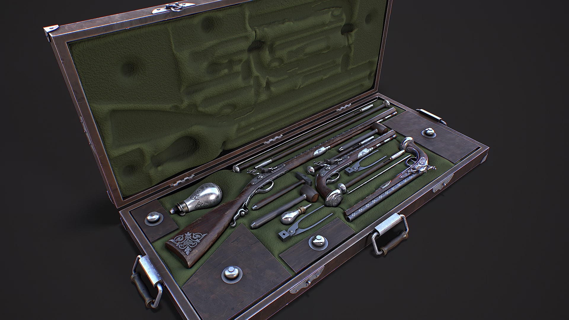 Flintlock Gun Case 3D - TurboSquid 2370009