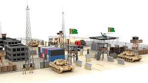 3D Turkmenistan Military Base model