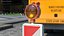 Roadworks Traffic Post with Warning Light