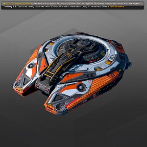 starship spacecraft 3D model