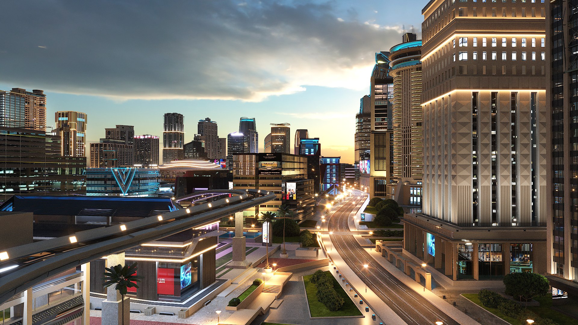 Downtown  Night Scene 3D model https://p.turbosquid.com/ts-thumb/Bz/eCAlYj/GT/4a/jpg/1666571718/1920x1080/fit_q87/1f950f2a436e402549dcc87586c32d80d79640bf/4a.jpg